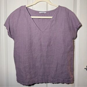 Linenfox purple linen small Sister Top